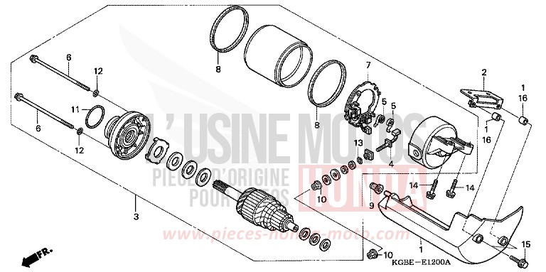 STARTER MOTOR for Shadow VT125C MYSTERY RED METALLIC (R231) from 2001